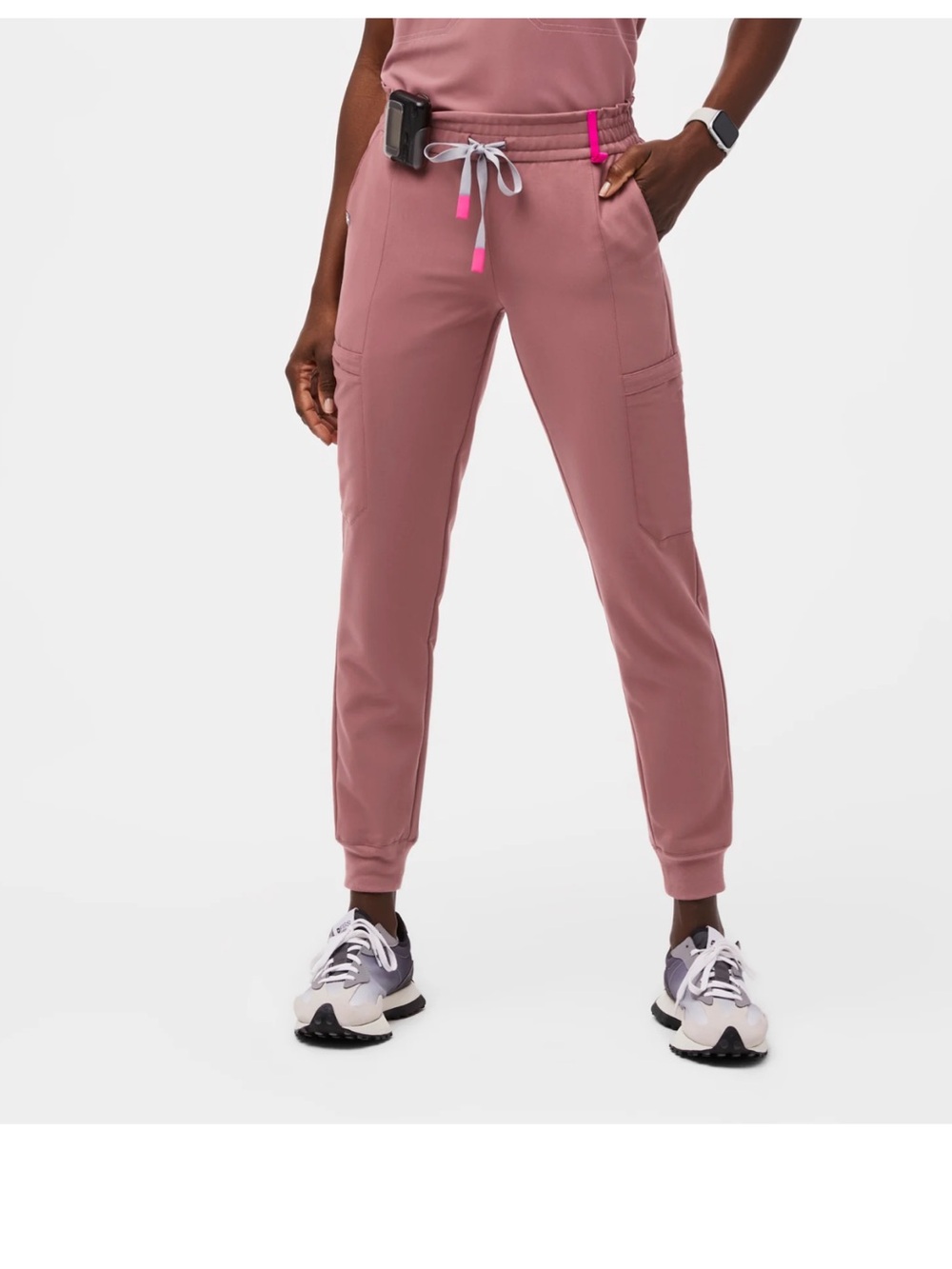Figs Women's Mauve Jogger Pants with Drawstring